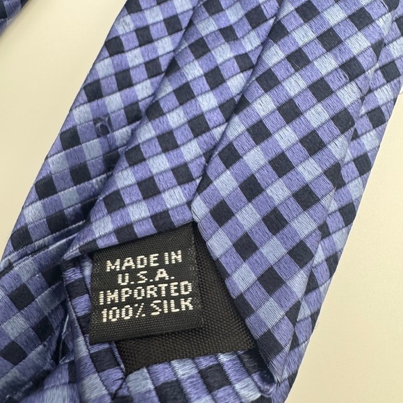 Vintage Wembley Necktie Mens Blue Geometric 100% Silk Tie Modern Tie Classic - Picture 4 of 8